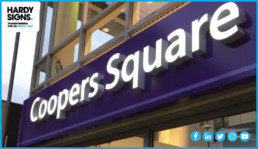 Coopers Square - Hardy Signs - 3D Lettering and Logos (Halo Illuminated) - shopping centre signage