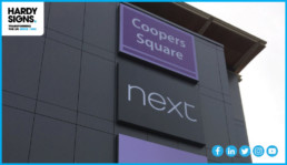 Coopers Square - Hardy Signs - Illuminated Signage - shopping centre signage