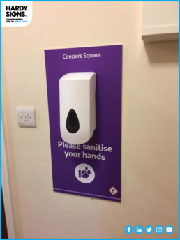 Hardy Signs - Coopers Square - Hand Sanitiser Station
