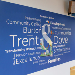 Wallpaper Graphics | Trent & Dove | Reception Signage | Hardy Signs | 2019 | 1