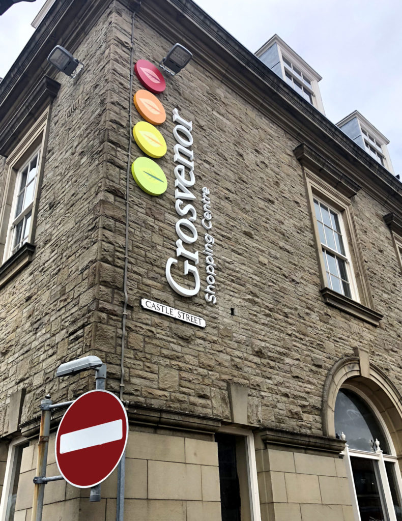 Grosvenor Shopping Centre | outdoor Signage |Built up exterior Signage | Hardy Signs | 2019 | 2