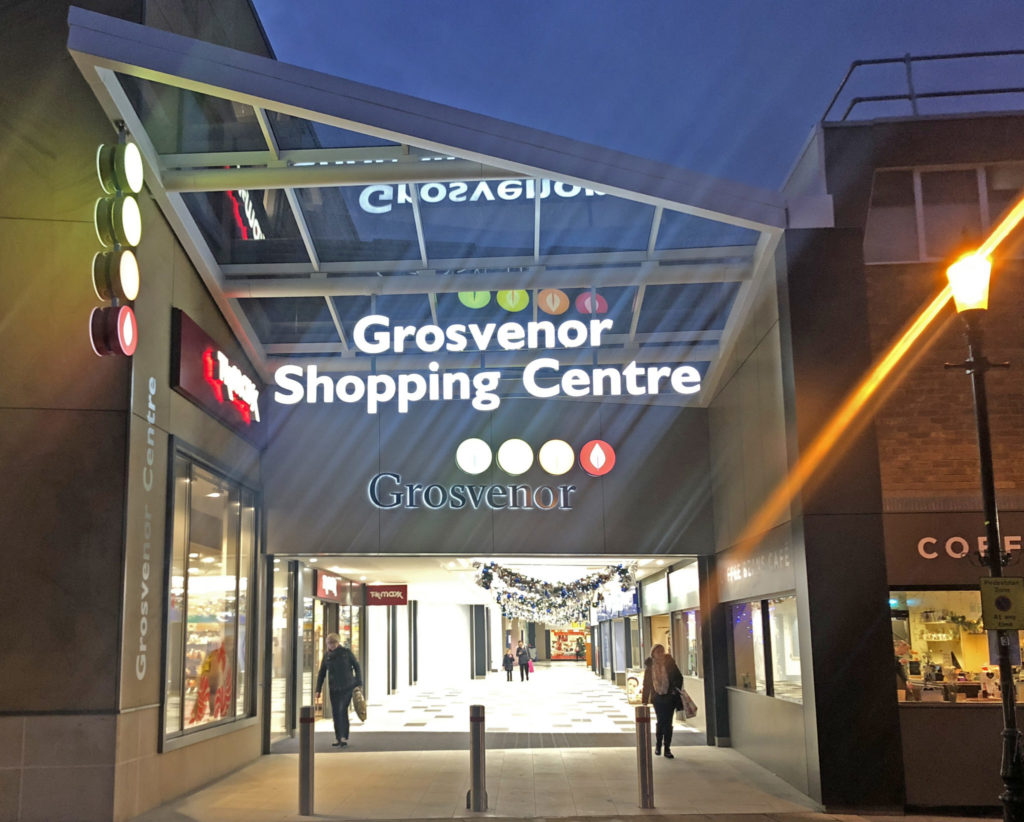 Grosvenor Shopping Centre | outdoor Holo illuminated Signage | Hardy Signs | 2019 | 18