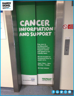 NHS - Elevator Door Graphics - Hardy Signs