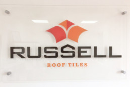 Russell Roof Tiles - Hardy Signs - Acrylic Signs