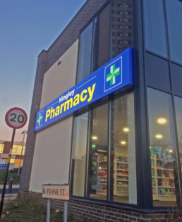 Hingley Pharmacy | Hardy Signs | Flex Face Illuminated Signage