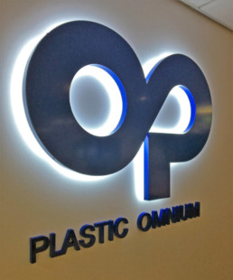 Plastic Omnium | Hardy Signs Ltd | 3D Letters & Logos (Halo Illuminated)