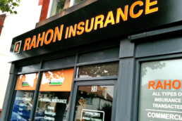 Rahon Insurance | Hardy Signs | 3D Letters & Logos Face Illuminated