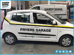 Fryers Garage - Hardy Signs - Car Graphics