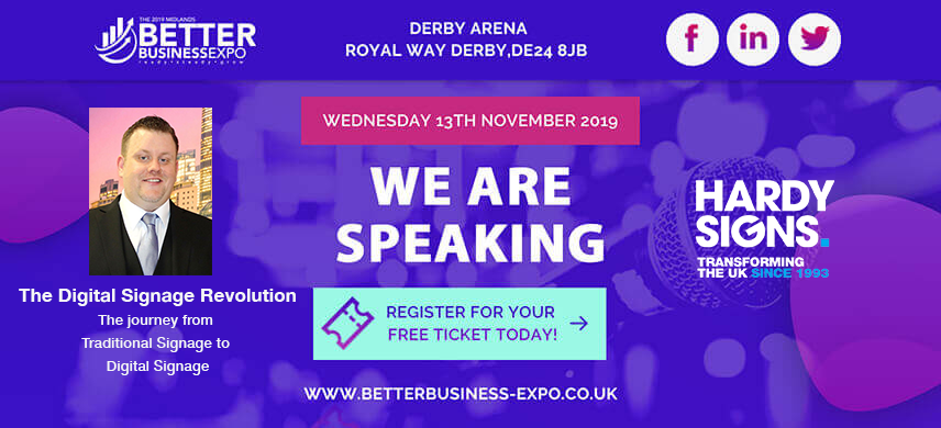 Speaking | The Midlands Better Business Expo | Hardy Signs Ltd | Adam Bates
