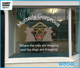 Hardy Signs - Mutterly Gorgeous - Window Graphics