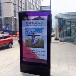 Outdoor-Digital-Signage-Double-Sided-Hardy-Signs-Mitchell-Arts-Theatre-2019