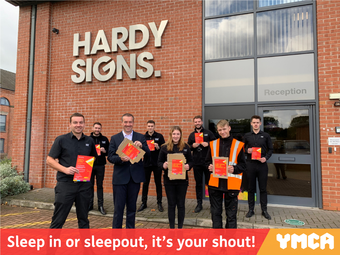 Sleepout 2020 - YMCA - Burton - Hardy Signs