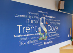 Wallpaper Graphics  Trent & Dove  Reception Signage  Hardy Signs  2019  1