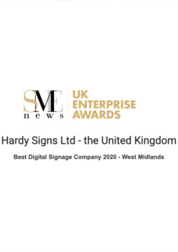 2020 Best Digital Signage Company 2020 - SME News - Hardy Signs Ltd