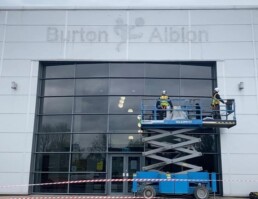 Burton Albion FC - Hardy Signs - Installing Signage