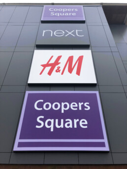 Coopers Square - Hardy Signs - Outdoor Shopping Centre Signage