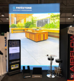 Pavestone - Hardy Signs - Exhibition Signage Lightbox and Digital Display