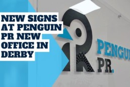 New signs at Penguin PR new office in Derby - Hardy Signs Ltd