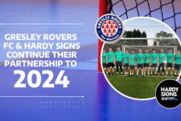 Gresley Rovers FC & Hardy Signs continue their partnership to 2024