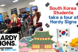 South Korean Students take a tour at Hardy Signs