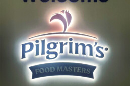 Pilgrims Food Masters - Hardy Signs - Illuminated Signage