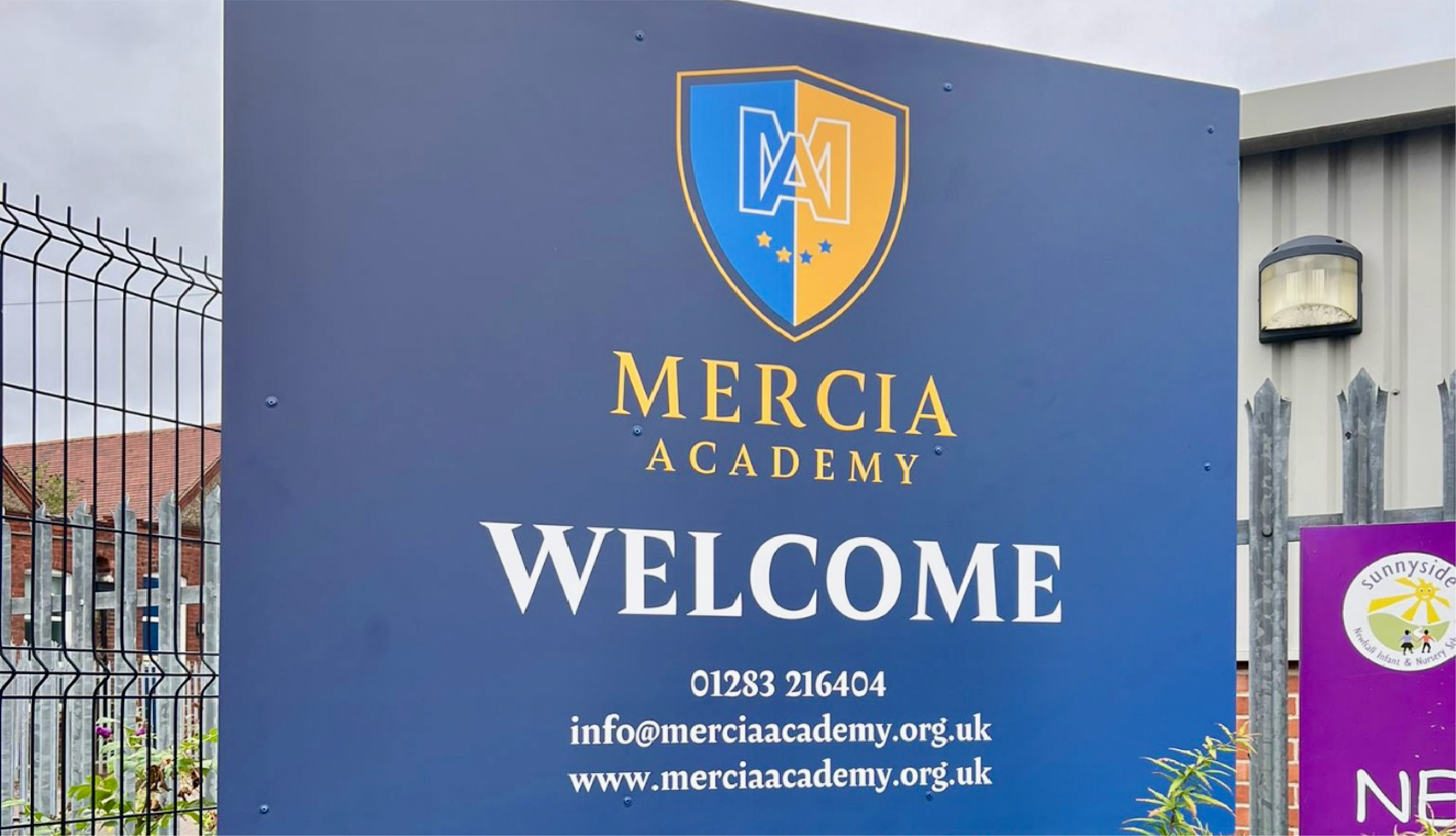 Mercia Academy Exterior Post and Panel Signage