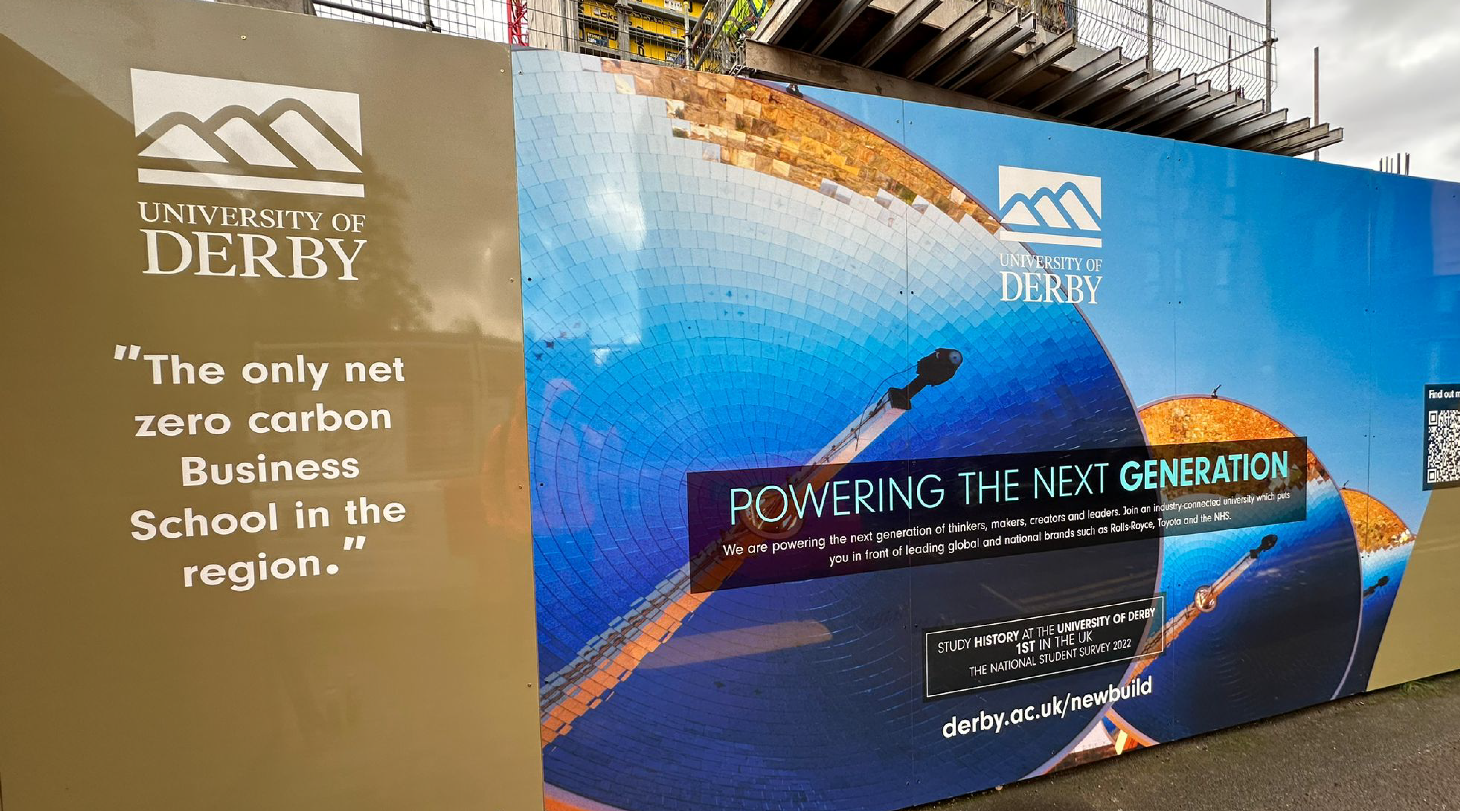 University of Derby Exterior Hoarding Signage