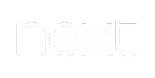Next wordmark logo in white on a black background